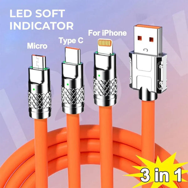 50 W Fast Charging 3 in 1 Data Cable
