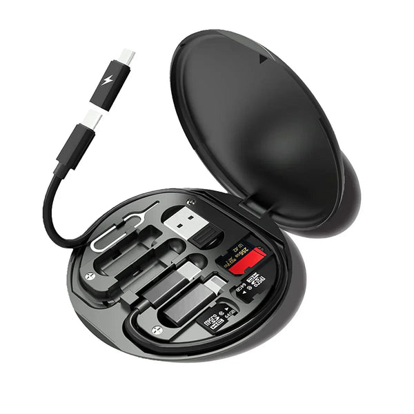 8-in-1 Fast Charge Cable Kit – USB-C, Lightning & Micro + Compact Travel Box