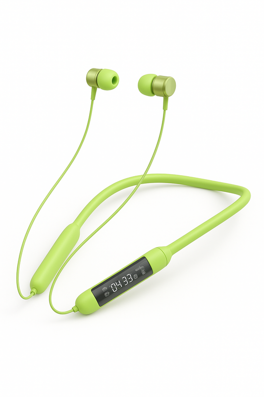 🎧🎵 Transparent Bluetooth Neckband 💚 | 72H Battery Life 🔋 |HD Voice | Deep Bass🔋✨