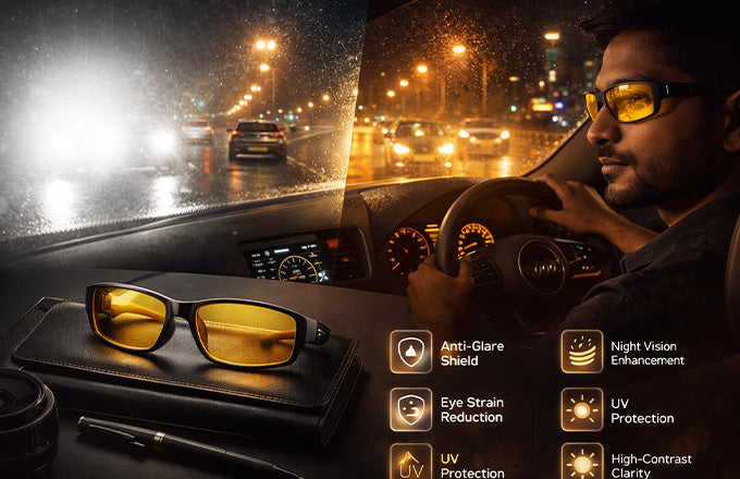 Polarized Wrap-Around Night Driving Glasses